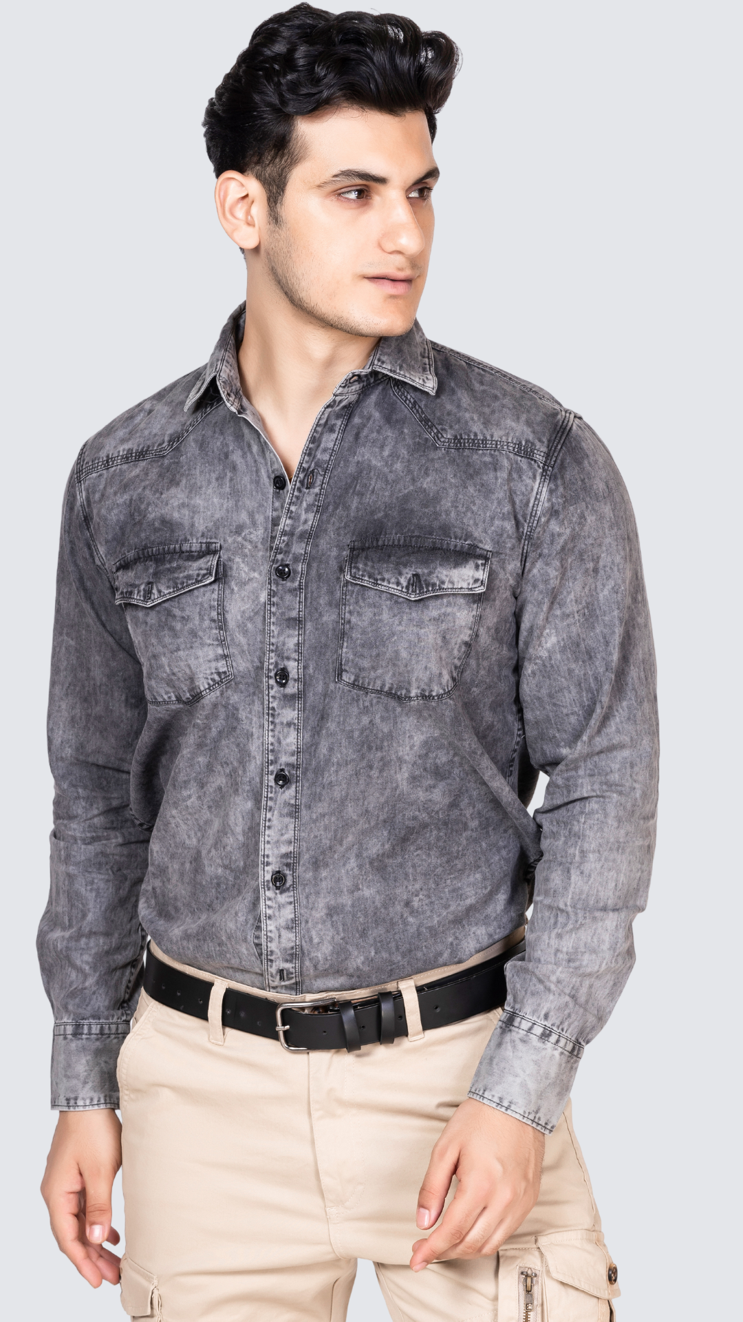 Classic Grey Denim Shirt