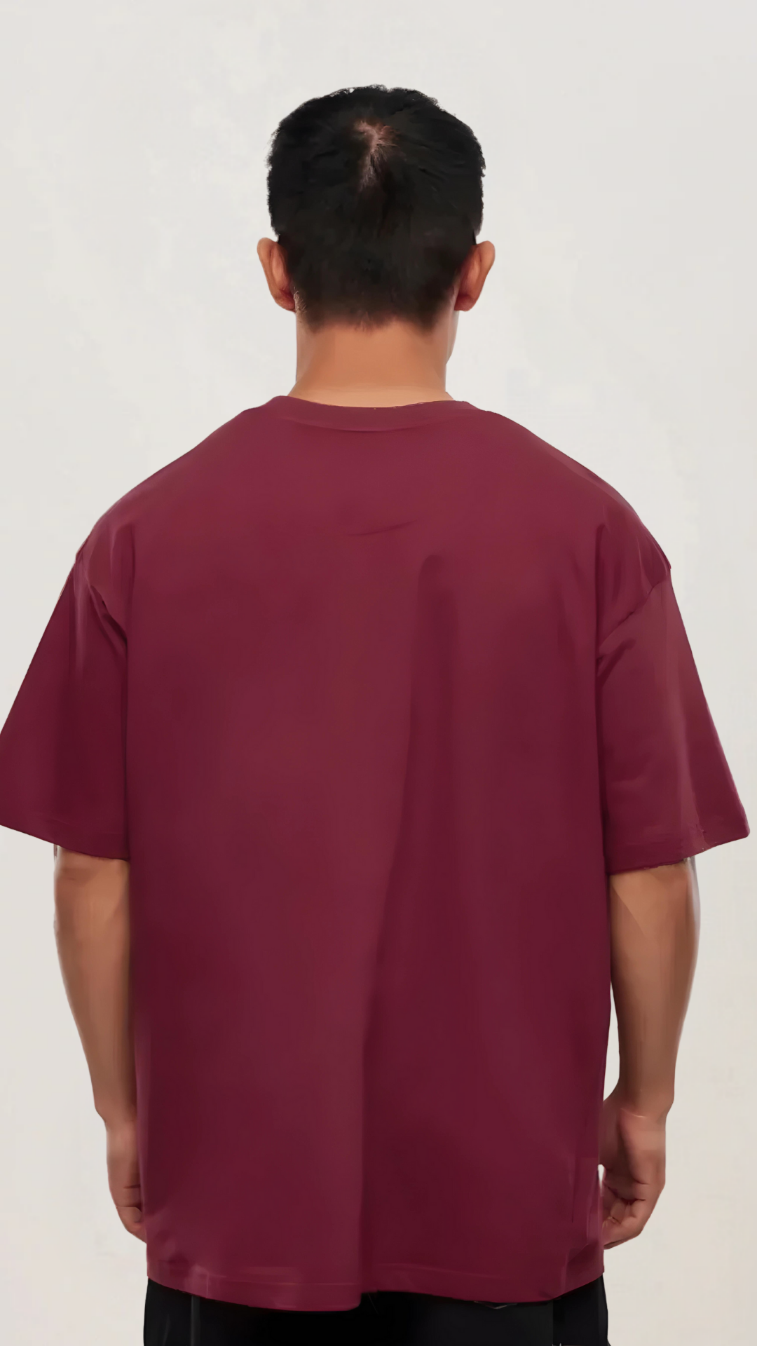 Minimalist Maroon Oversized Tshirt