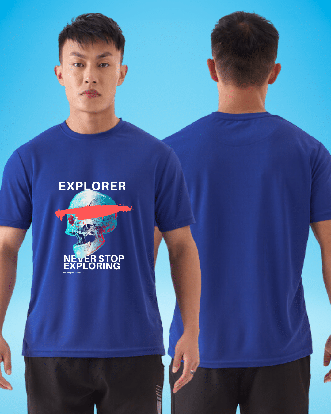 Explore Royal Blue Regular Tshirt