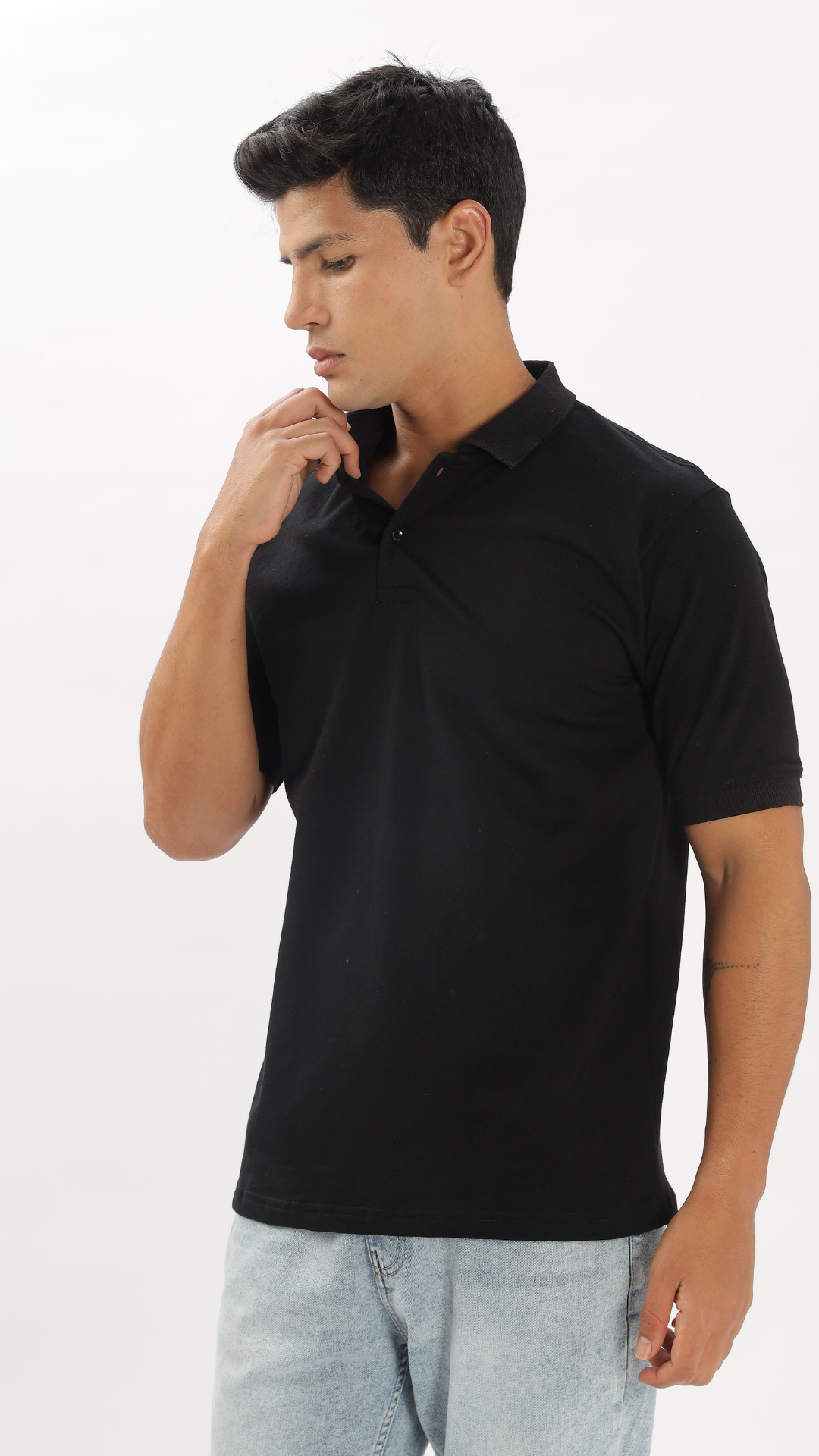 Black Oversized Polo Tshirt