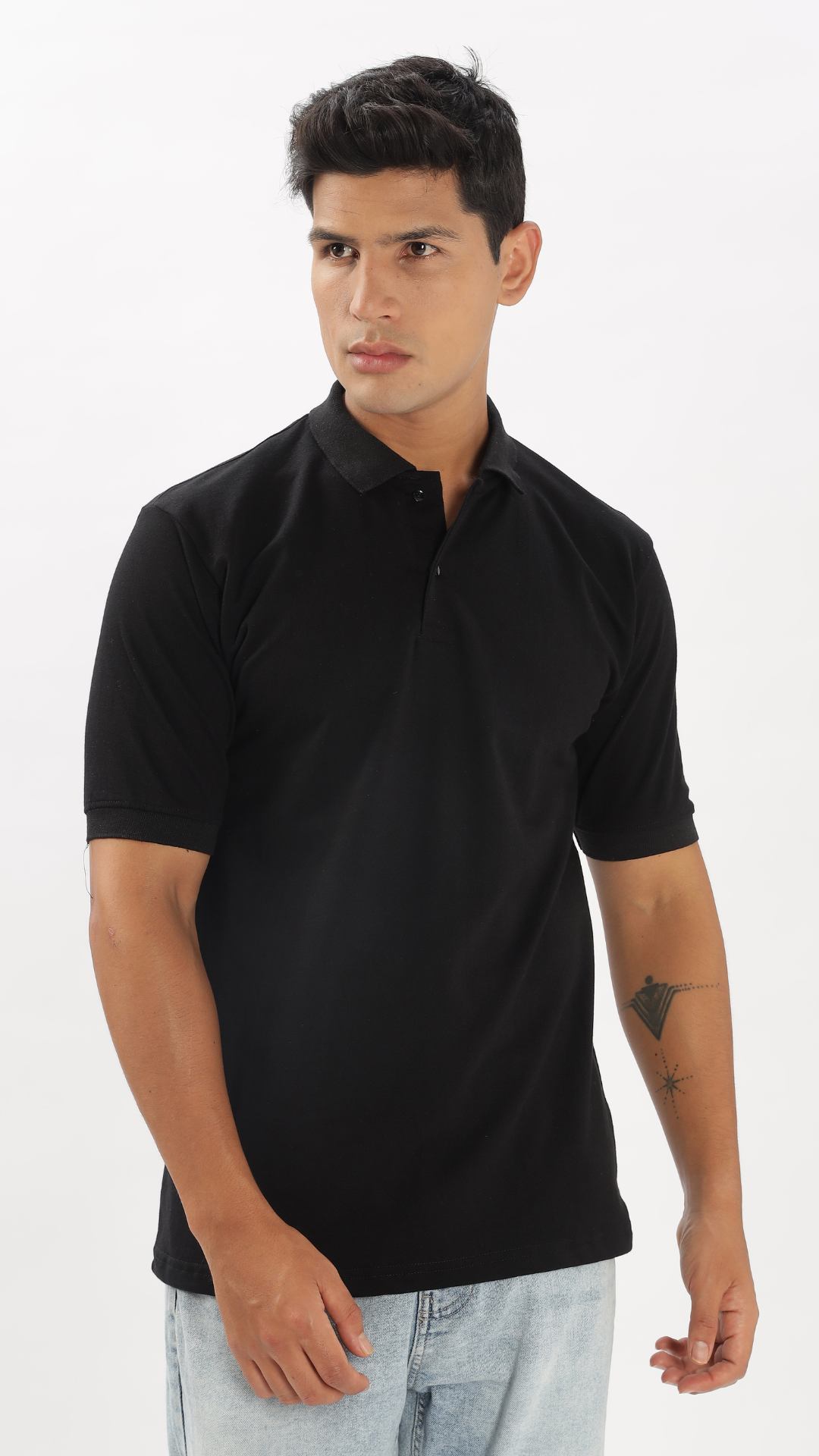 Black Oversized Polo Tshirt