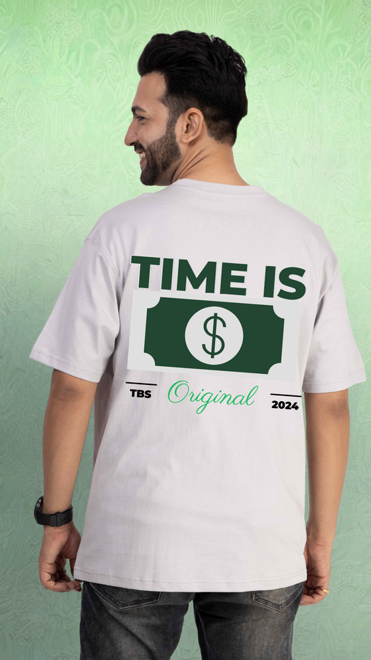 Time Is Money Ash Oversized Tshirt