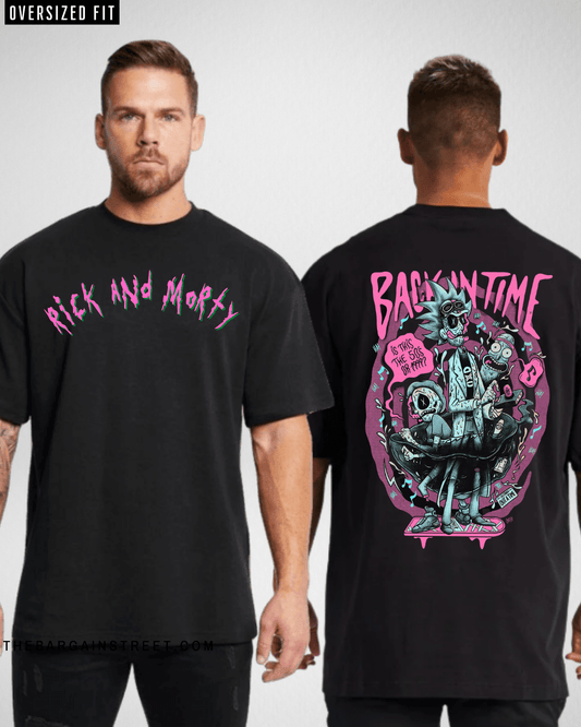 Back in Time Black Oversized Tshirt