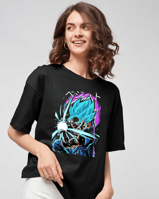 Goku Power Black Oversized T-Shirt