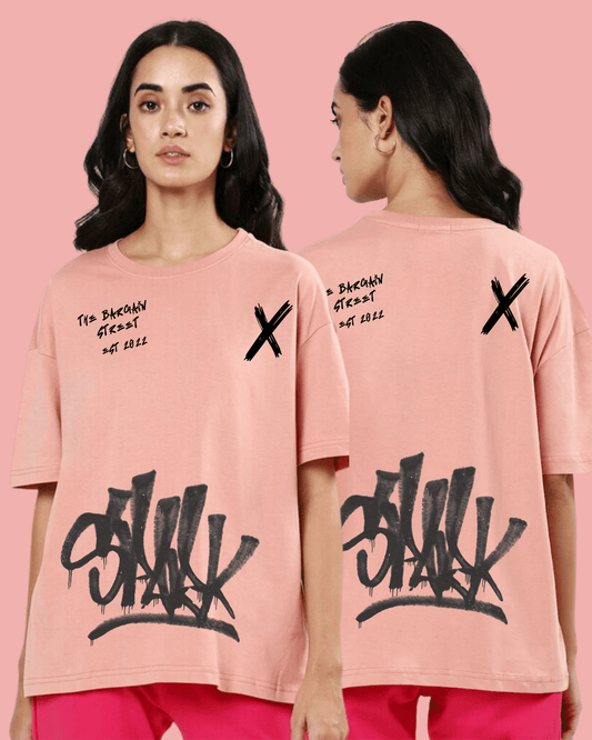 X Salmon Pink Women's Oversized Tshirt