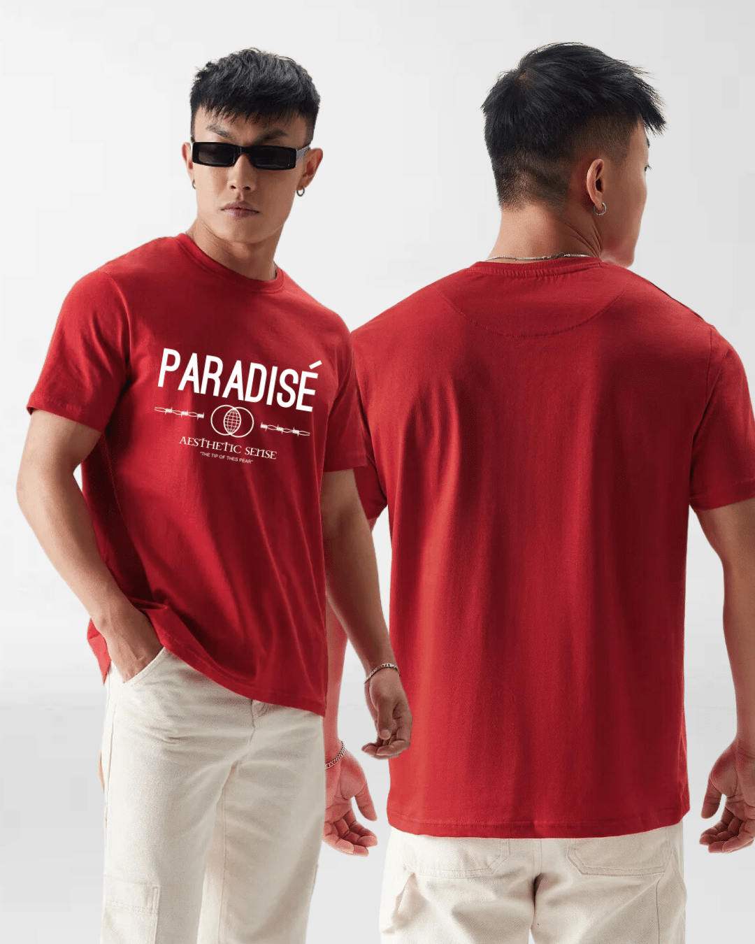 Paradise Red Round Neck Tshirt