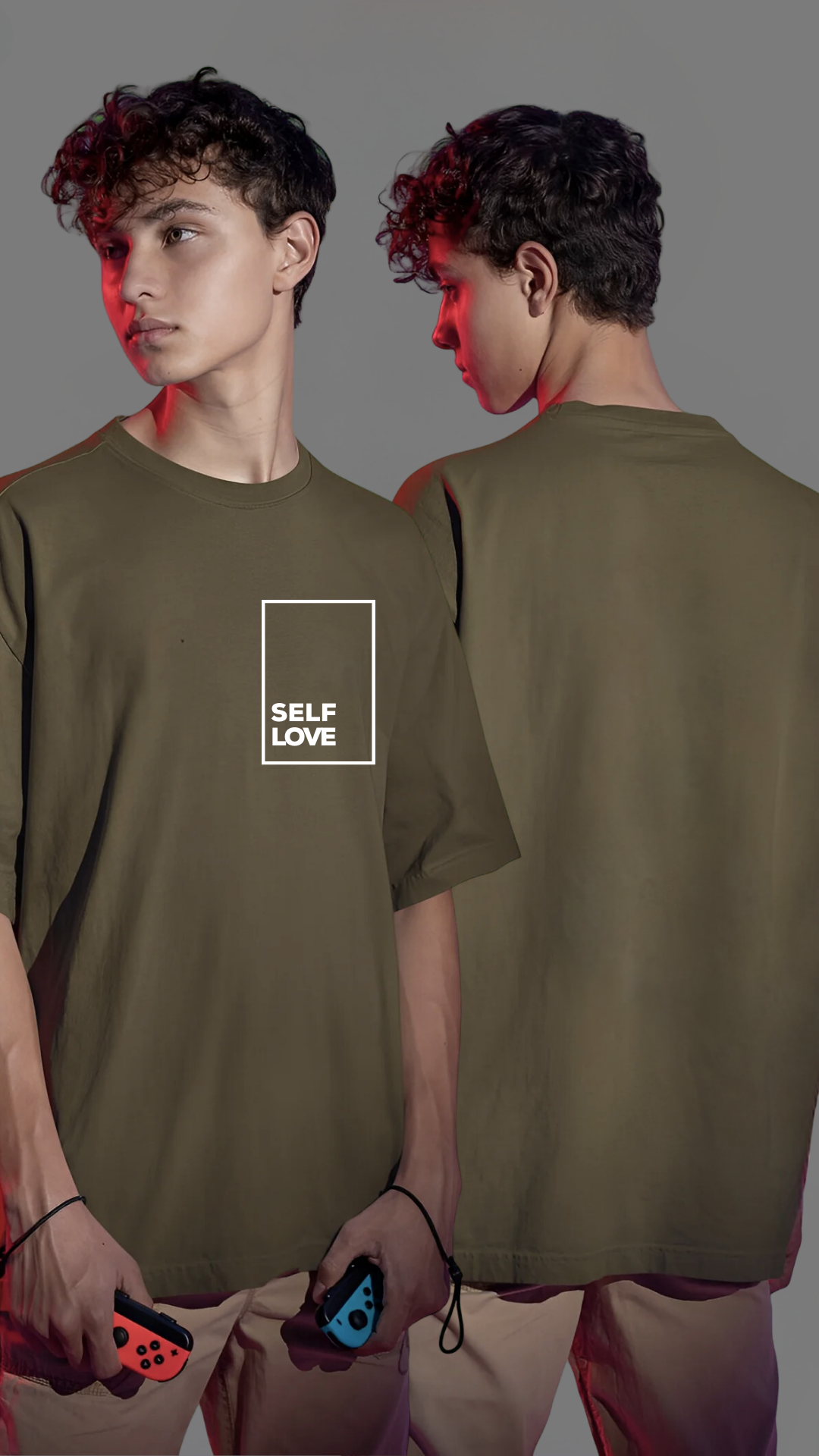 Self Love Olive Oversized Tshirt