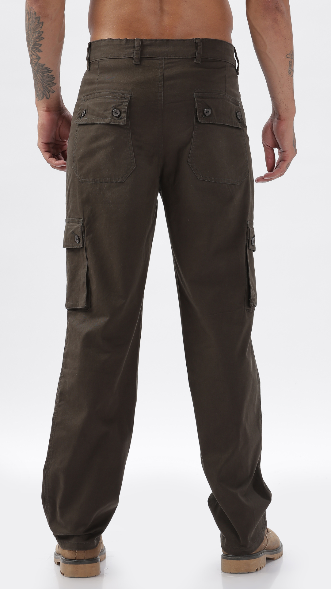 Dark Olive Straight Fit Cargo Pant