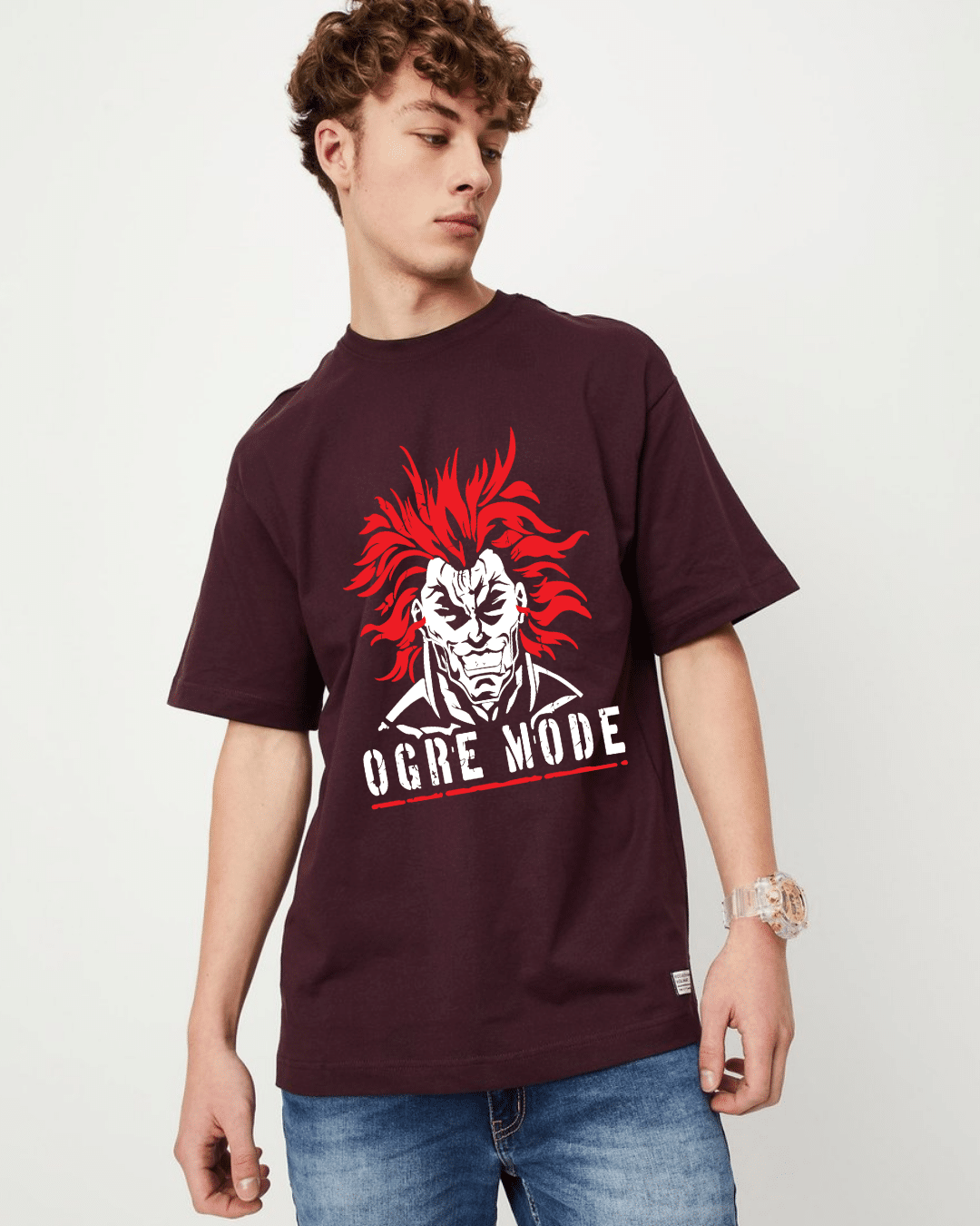 Ogre Mode Maroon Oversized Tshirt
