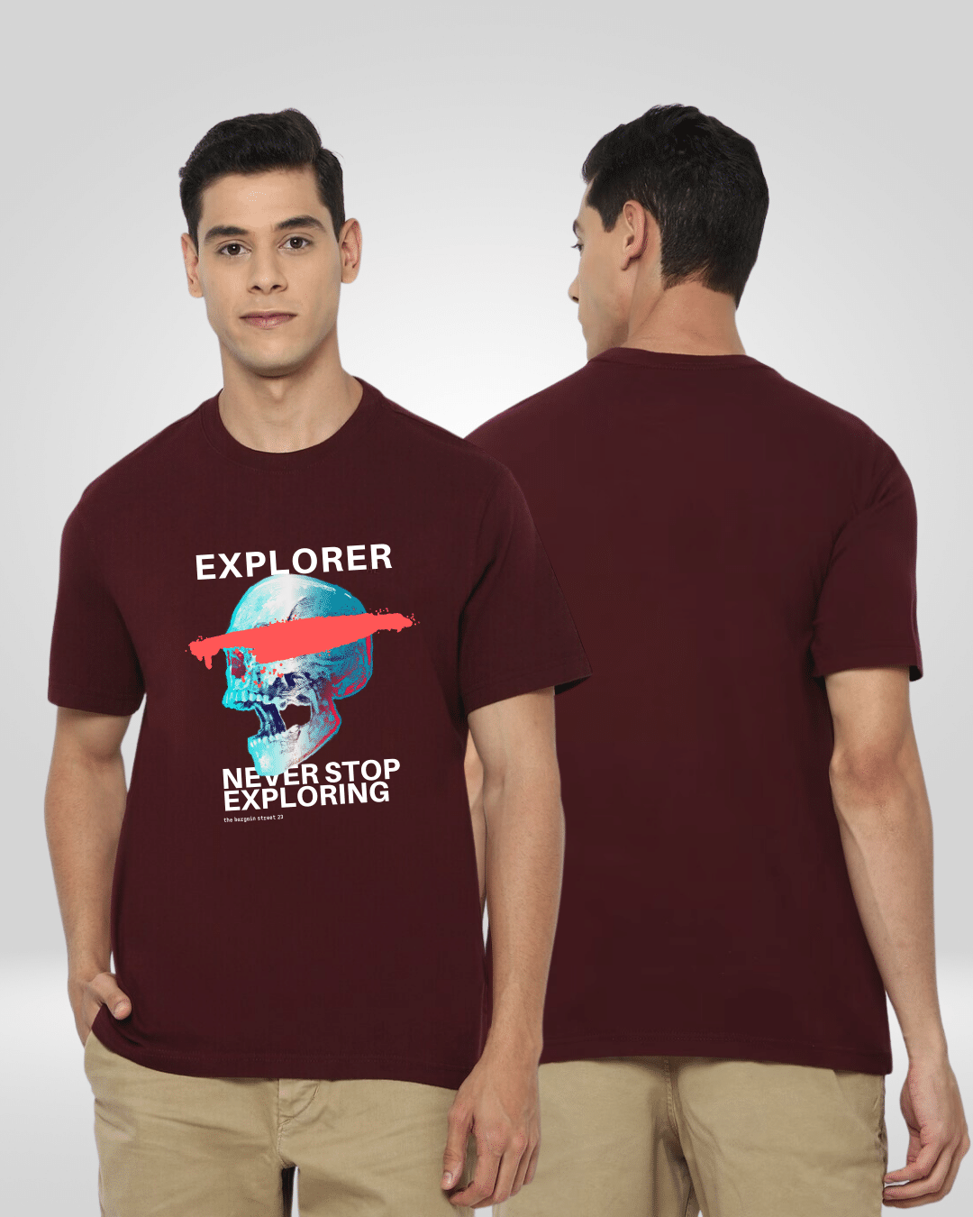 Explorer Burgundy Round Neck Tshirt