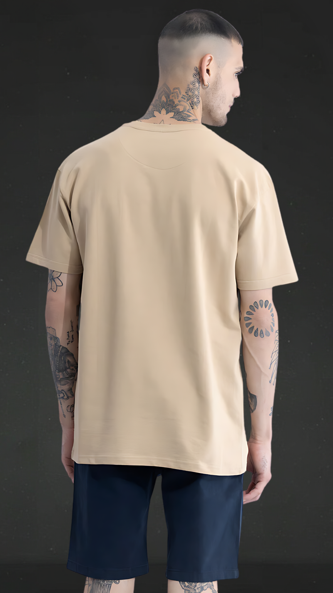 Idea Comes After Coffee Beige Oversized Tshirt