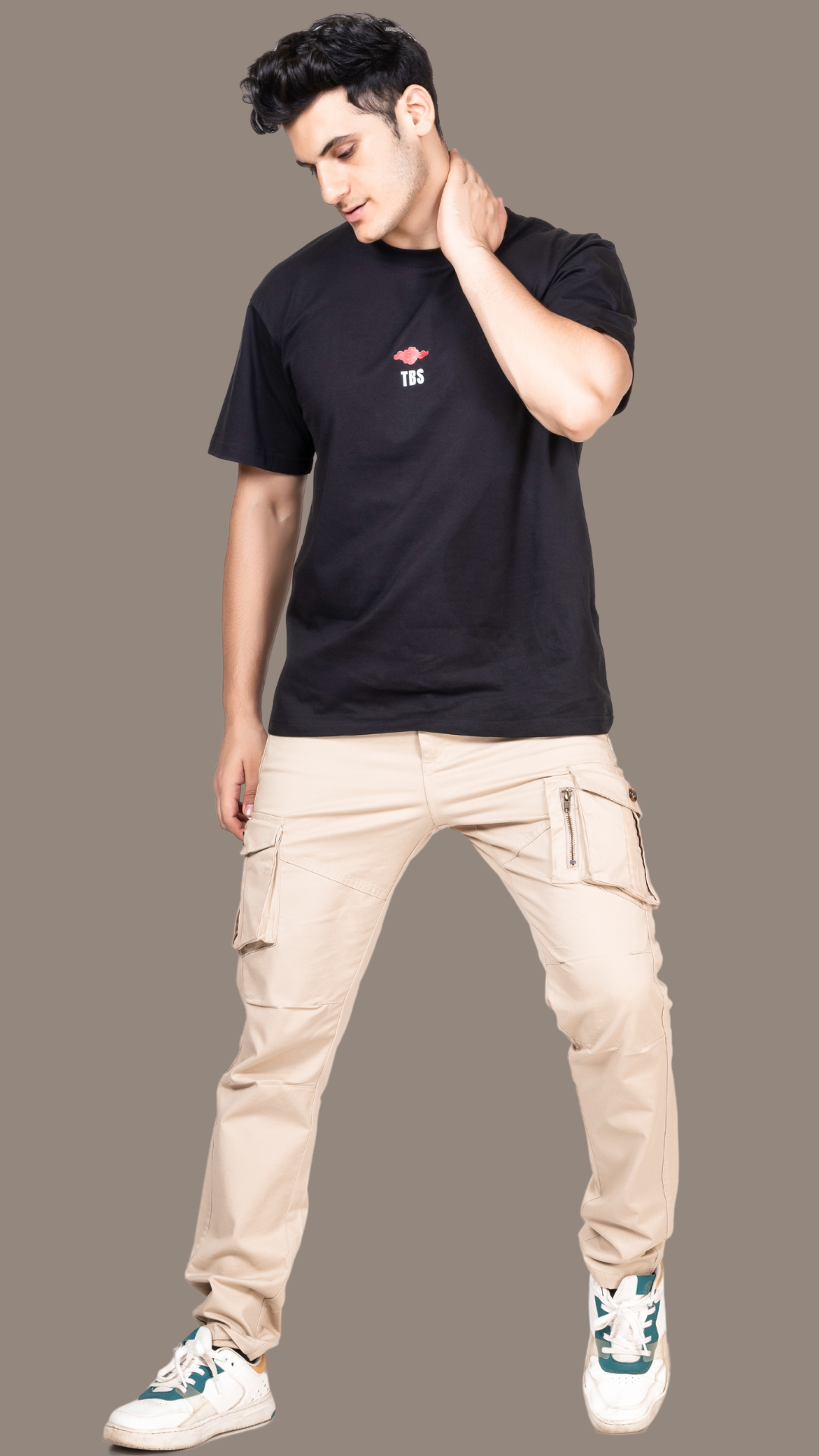 Beige Cotton Cargo Pant