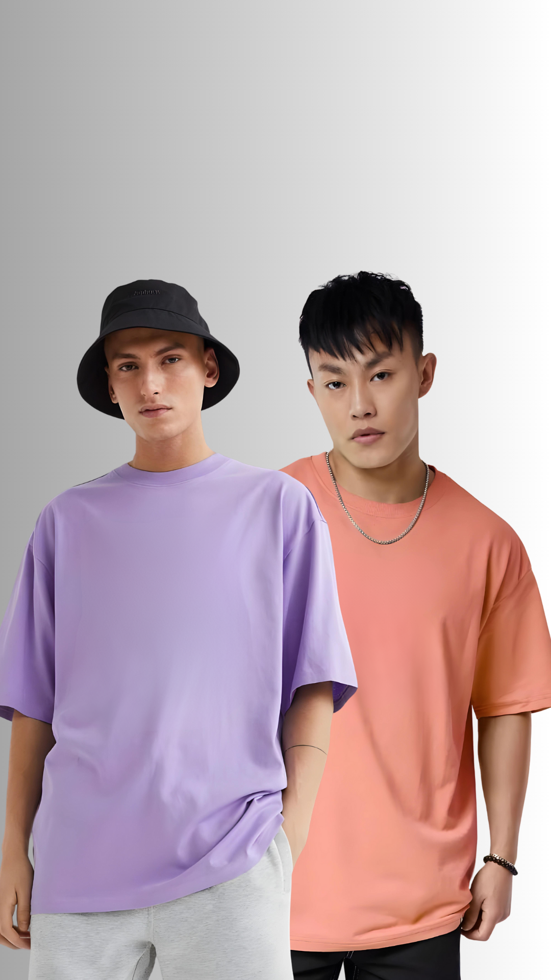Pack Of 2 Oversized Tshirt Lavender And Salmon Pink