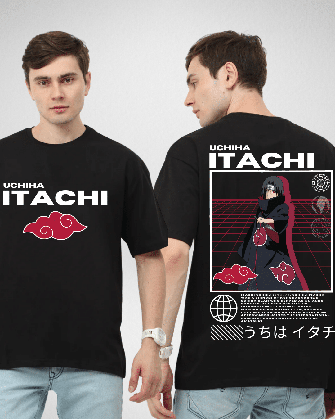 Aesthetic UCHIHA ITACHI BLACK OVERSIZED TSHIRT