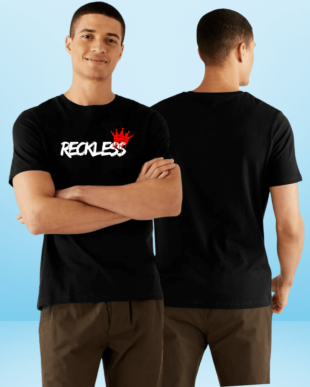 Reckless Black Regular Tshirt