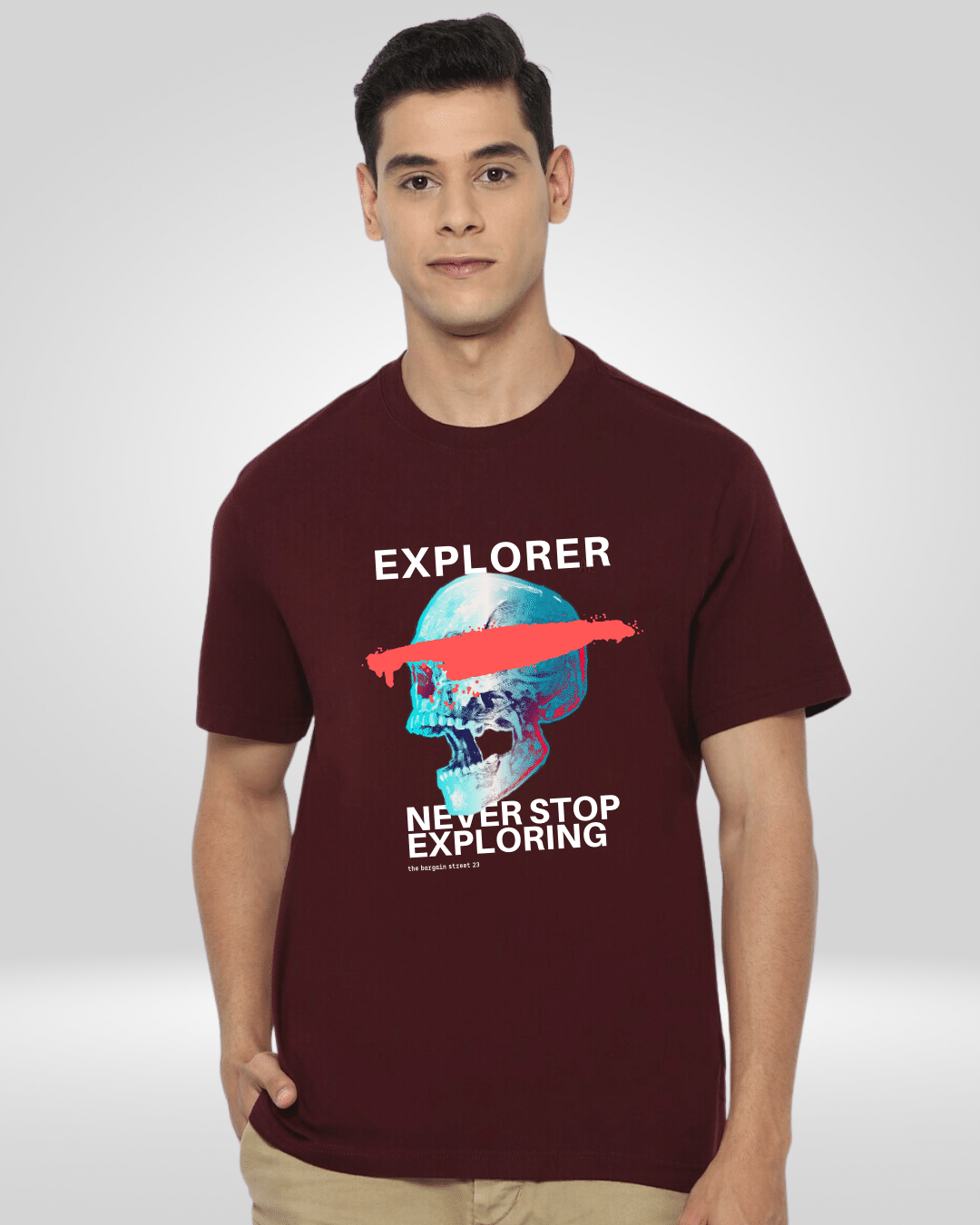 Explorer Burgundy Round Neck Tshirt