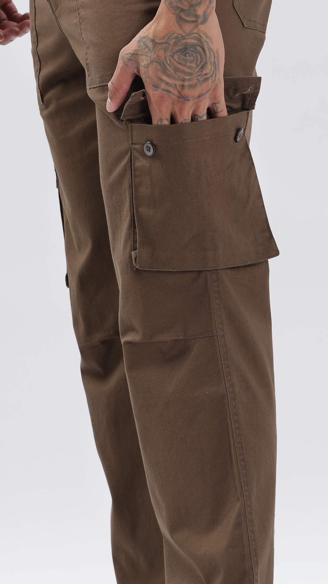 Brown Straight Fit Cargo Pant