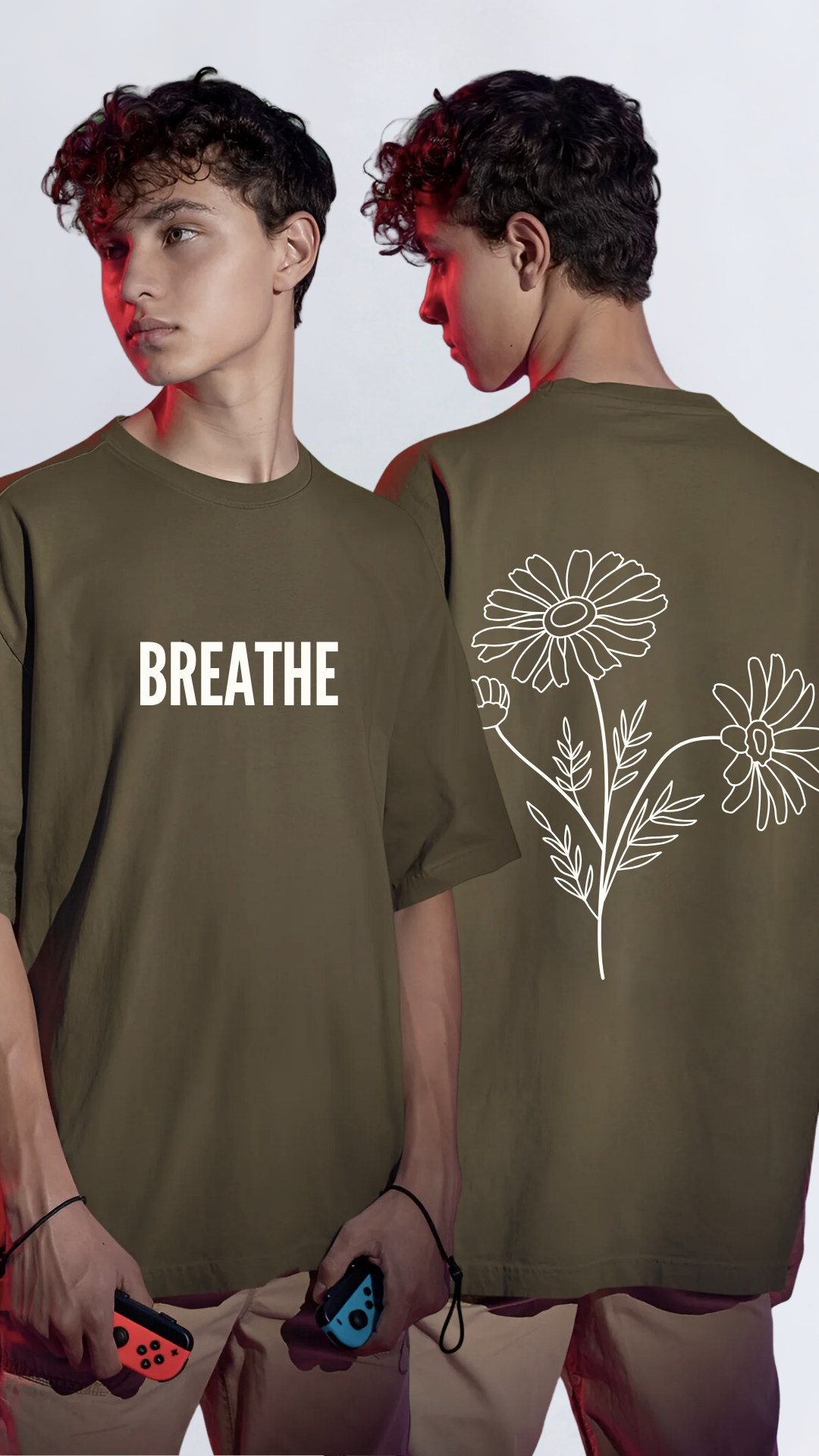 Breathe Olive Oversized Tshirt