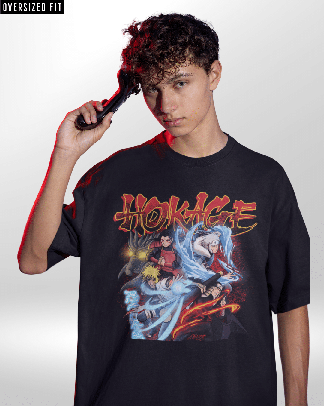 Hokage Black Oversized Tshirt