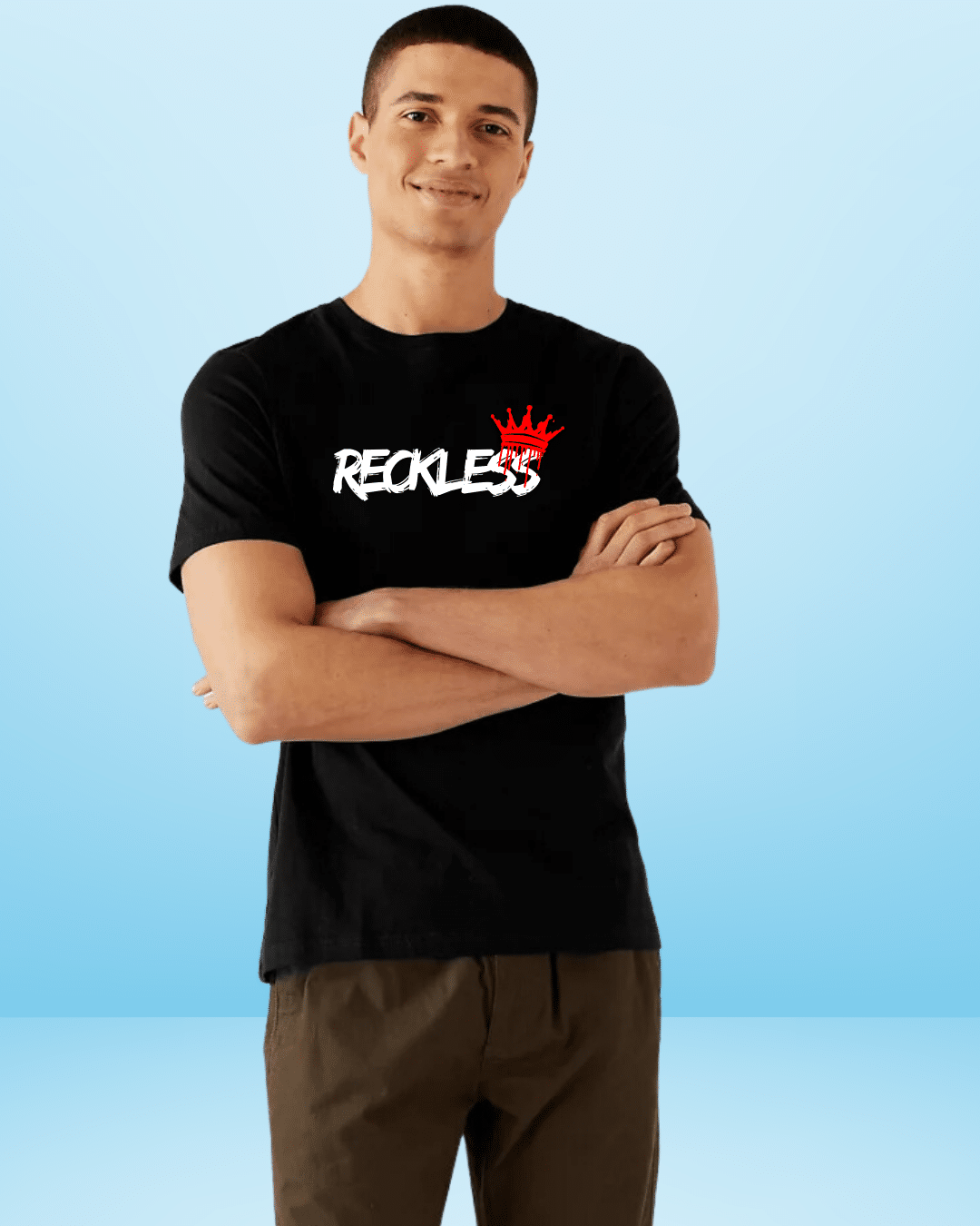 Reckless Black Regular Tshirt