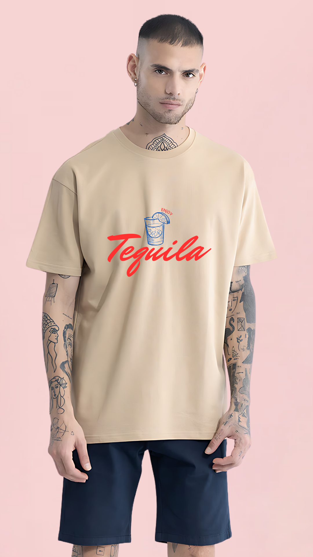 Tequila Beige Oversized Tshirt