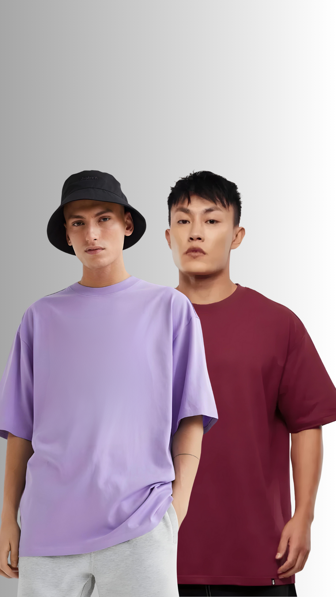 Pack Of 2 Oversized Tshirt Lavender And Maroon