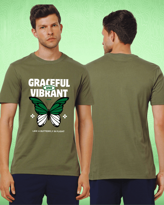 Graceful Olive Green Regular Tshirt