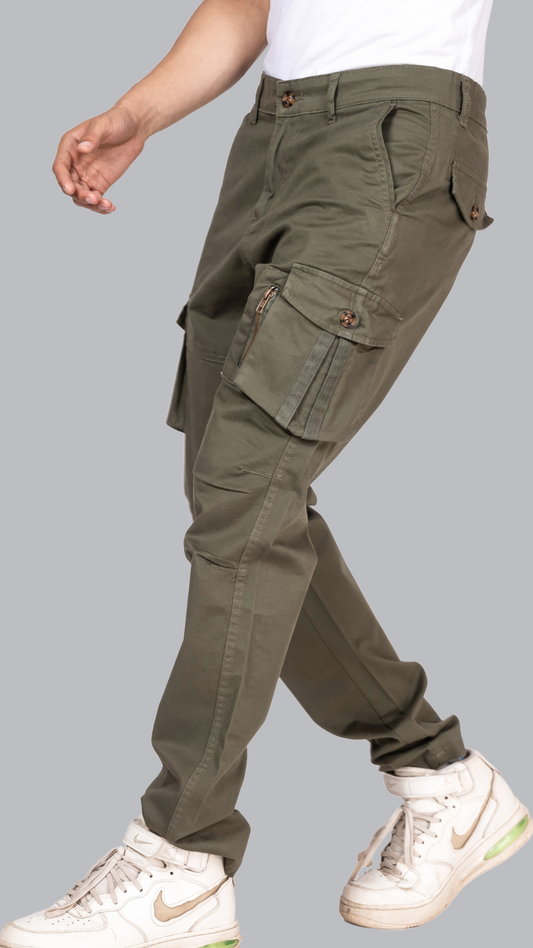 Olive Cotton Cargo Pant