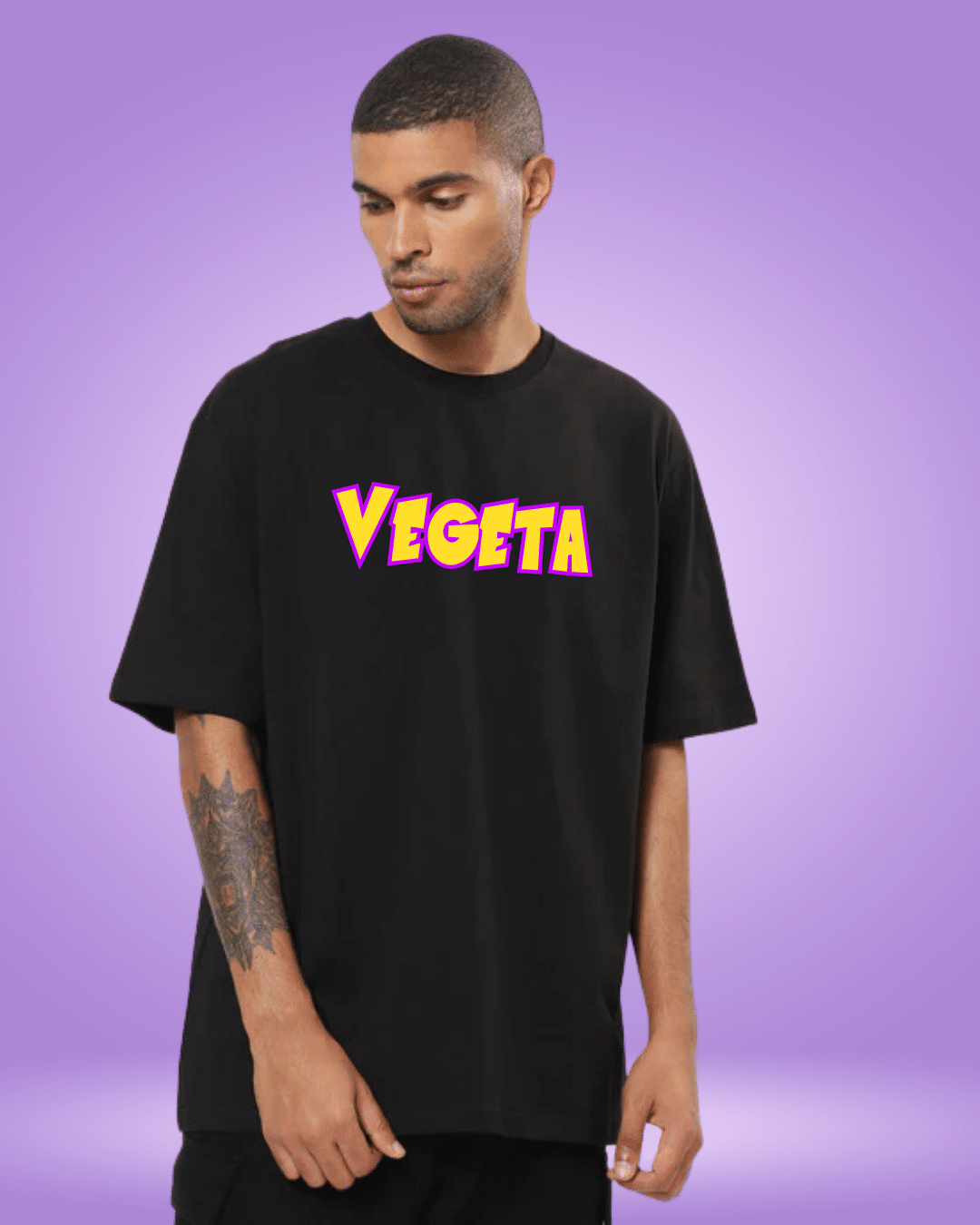 Vegeta Ultra Ego Black Oversized Tshirt