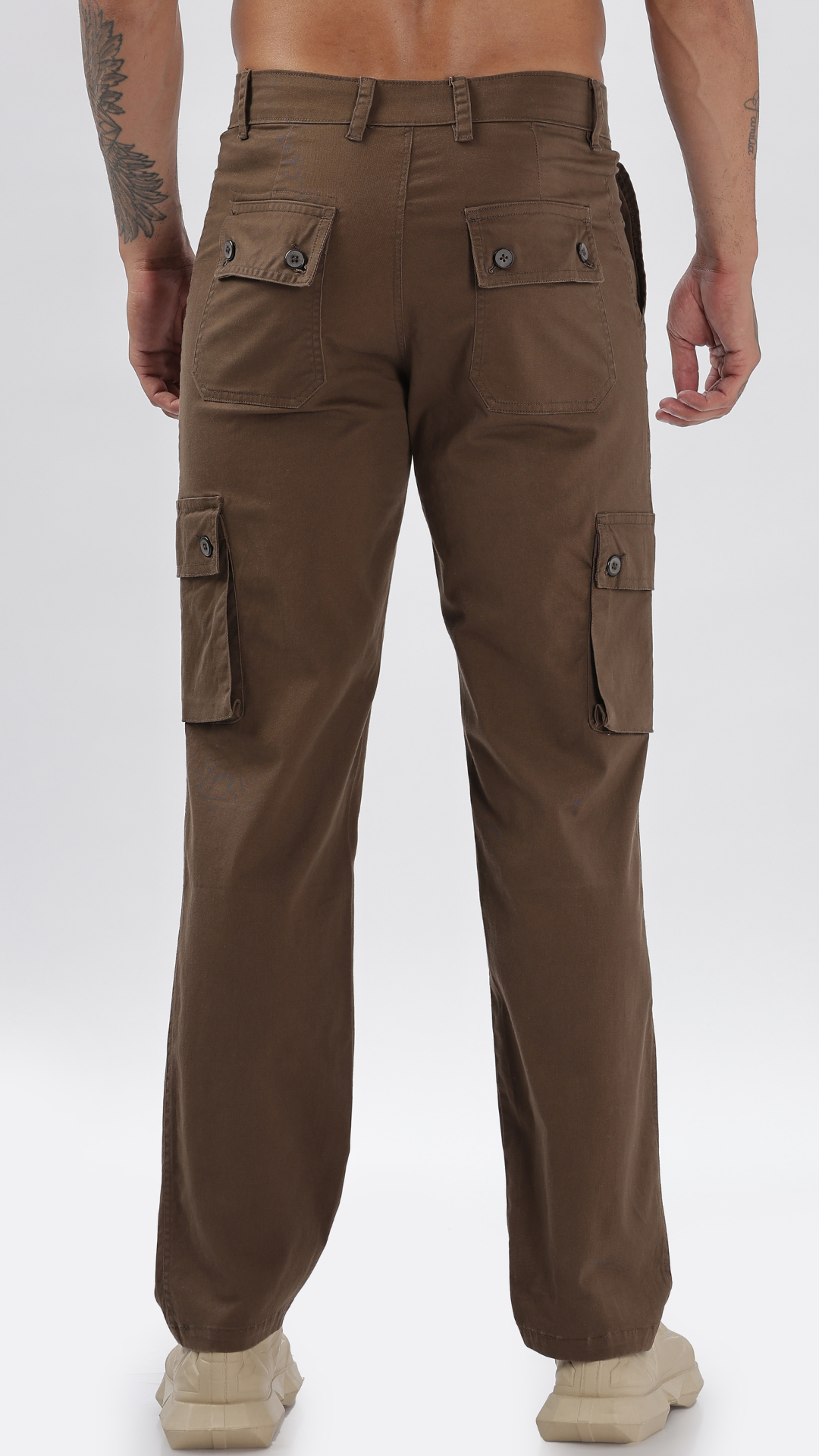 Brown Straight Fit Cargo Pant