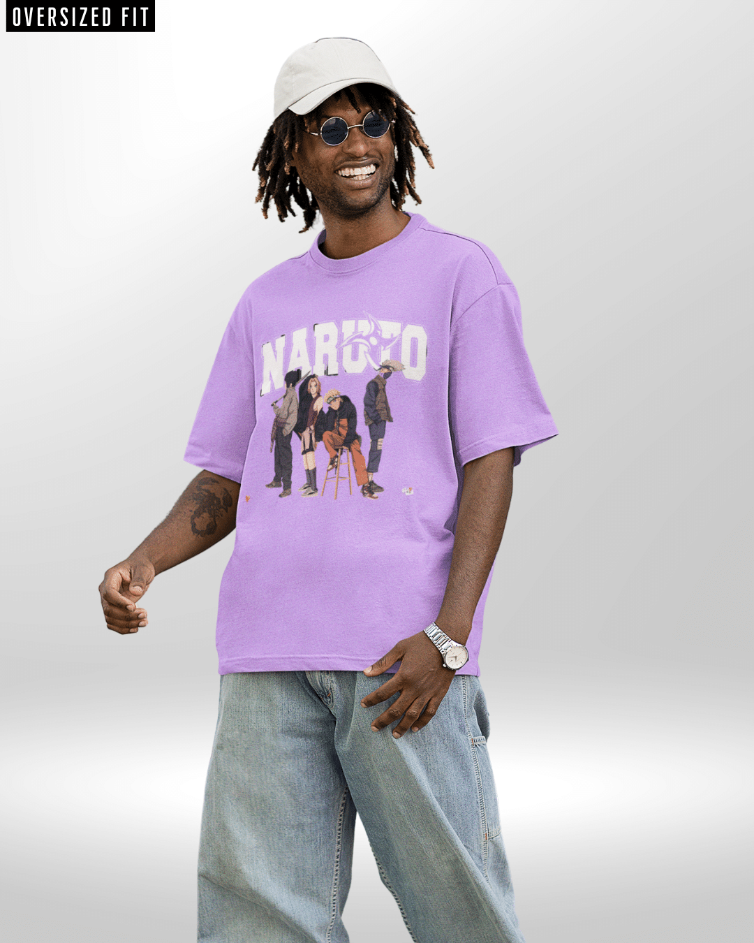 Naruto Lavender Oversized Tshirt