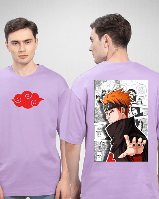 AKATSUKI Red Cloud LAVENDER OVERSIZED TSHIRT