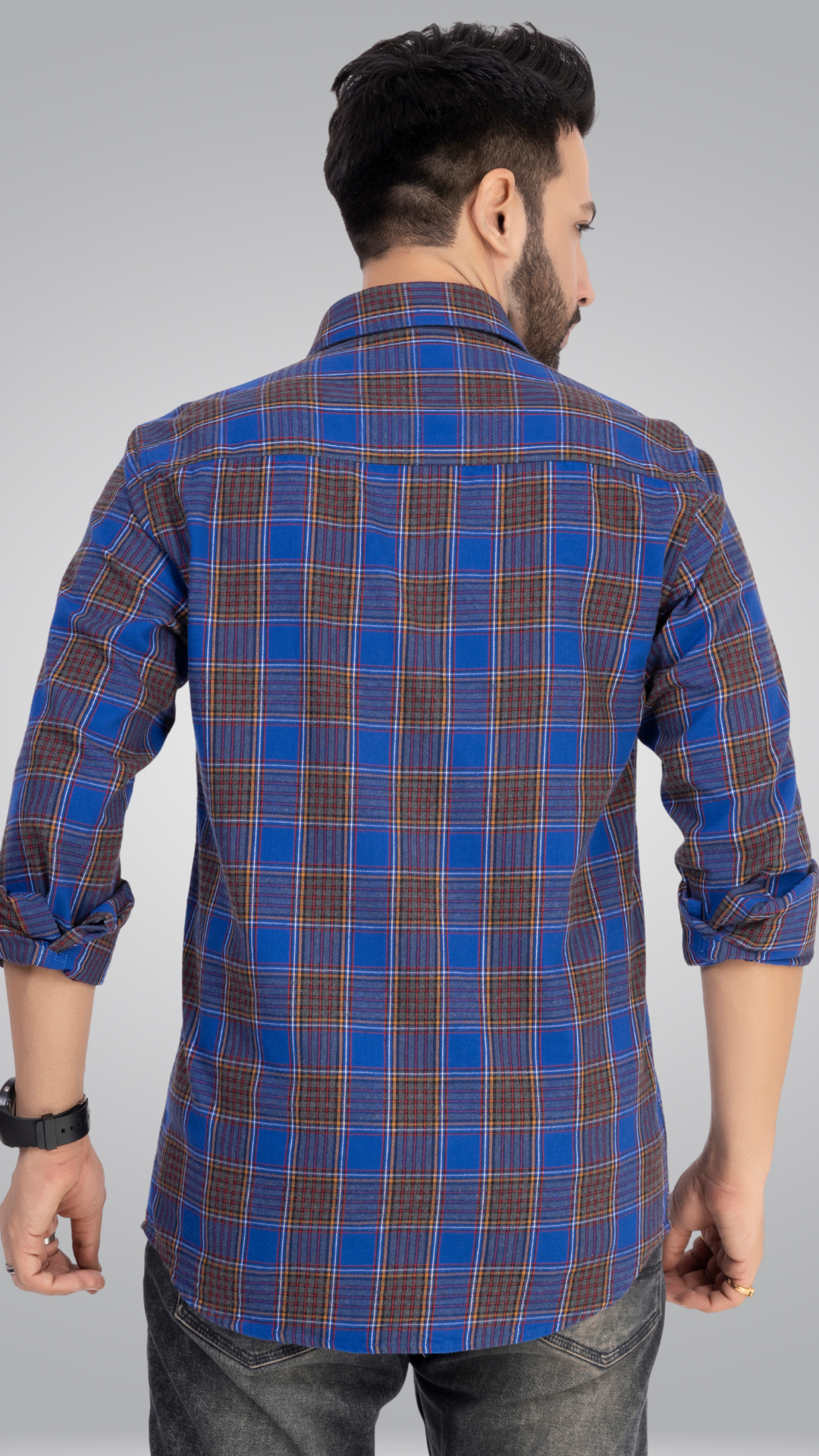 Blue and Grey Checks Shirt