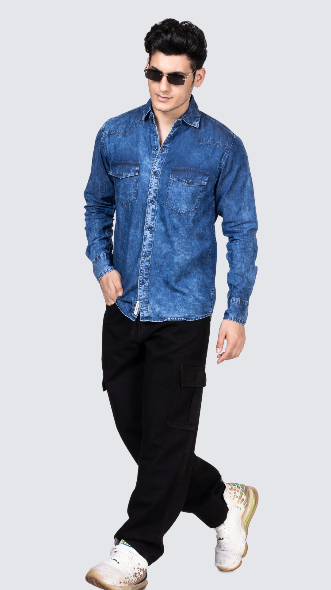 Classic Dark Blue Denim Shirt