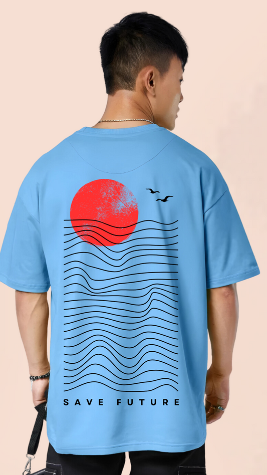 Future Sky Blue Oversized Tshirt