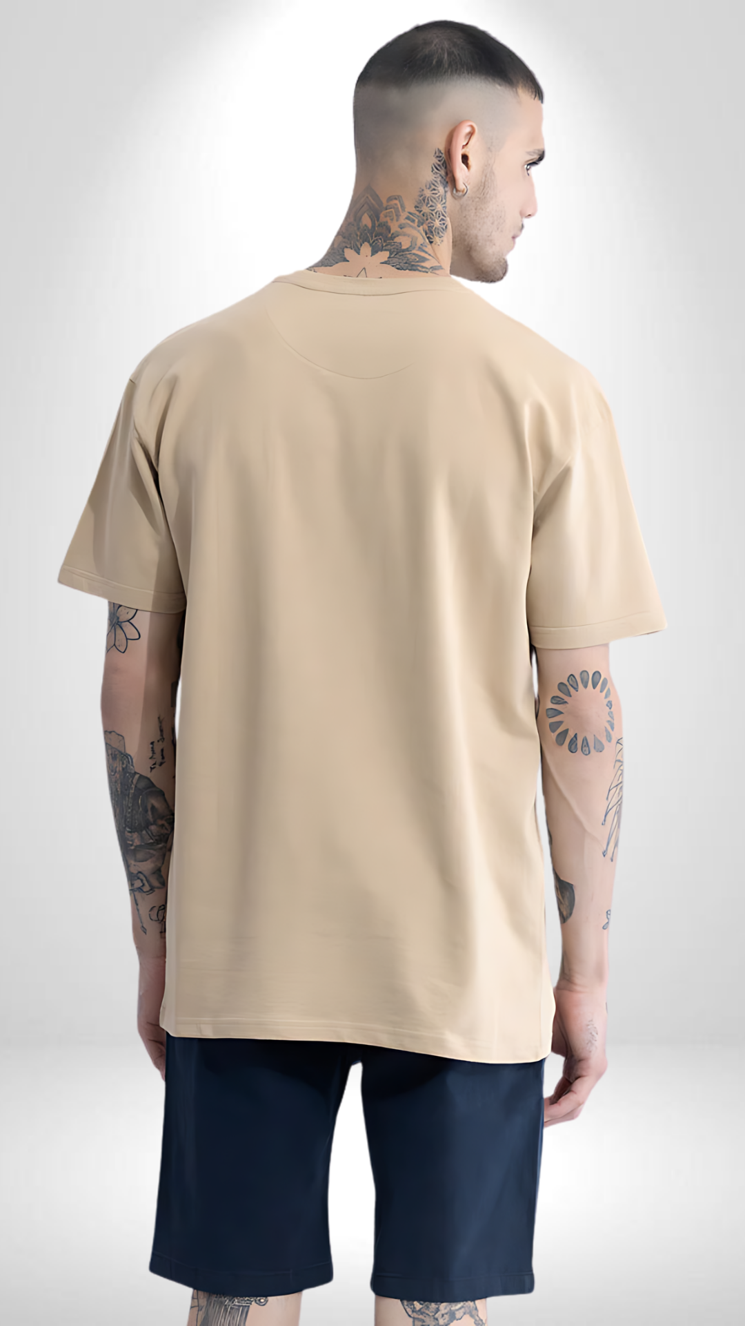 Smile Beige Oversized Tshirt