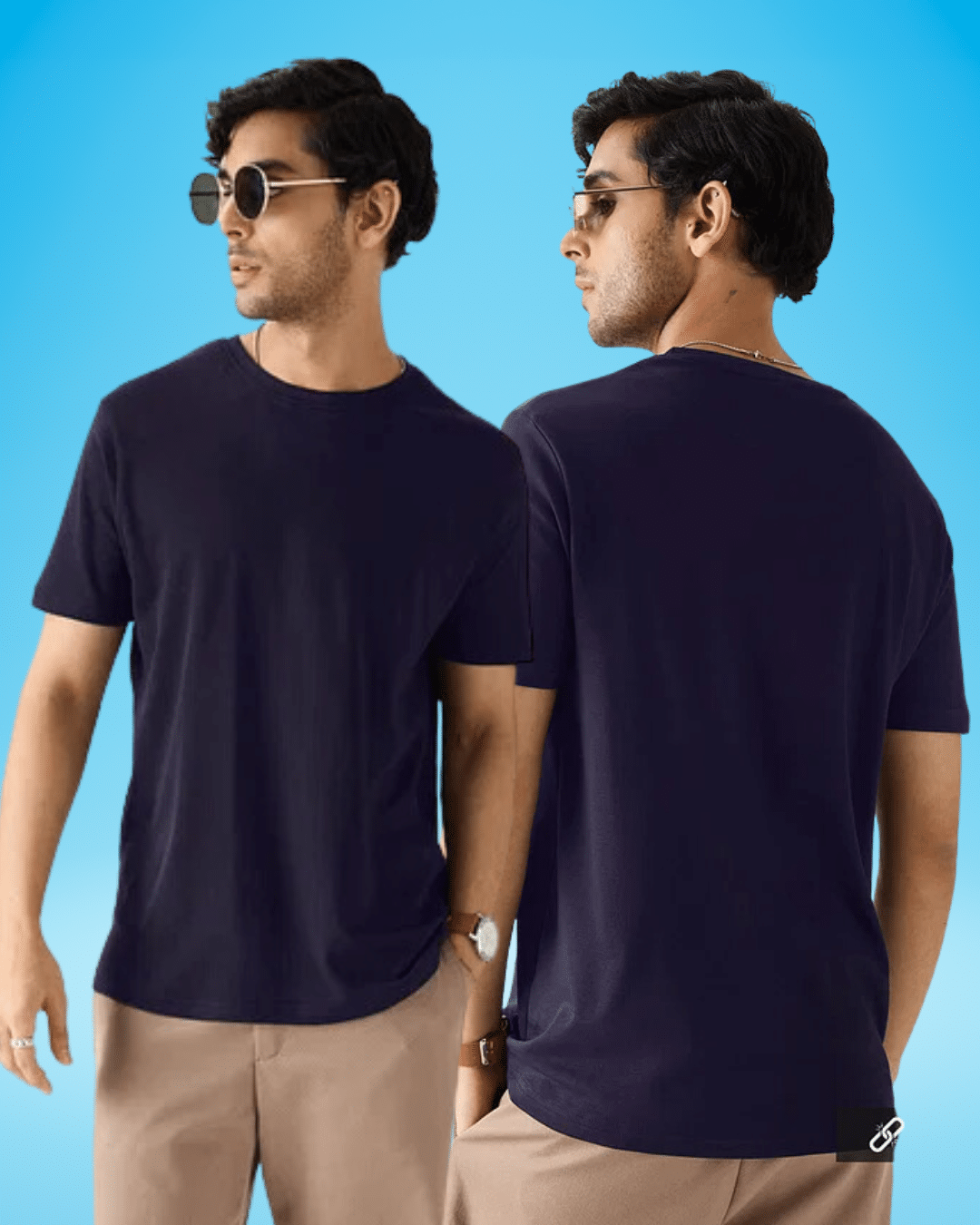Navy Blue Round Neck Tshirt – TBS-THEBARGAINSTREET