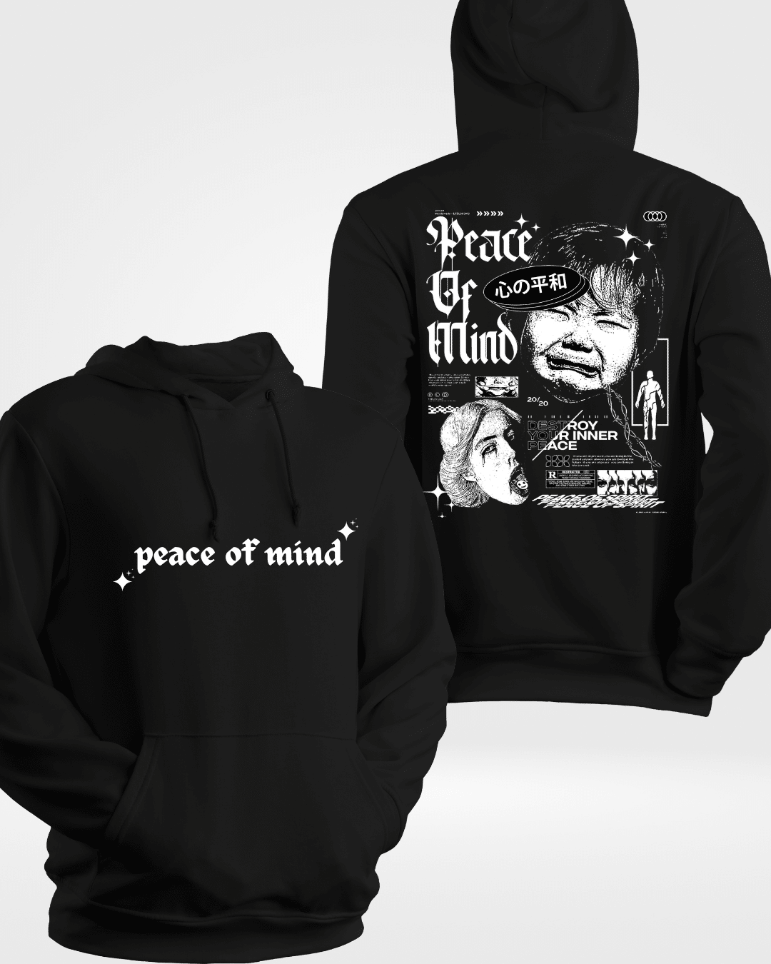 Peace of Mind Black Hoodie