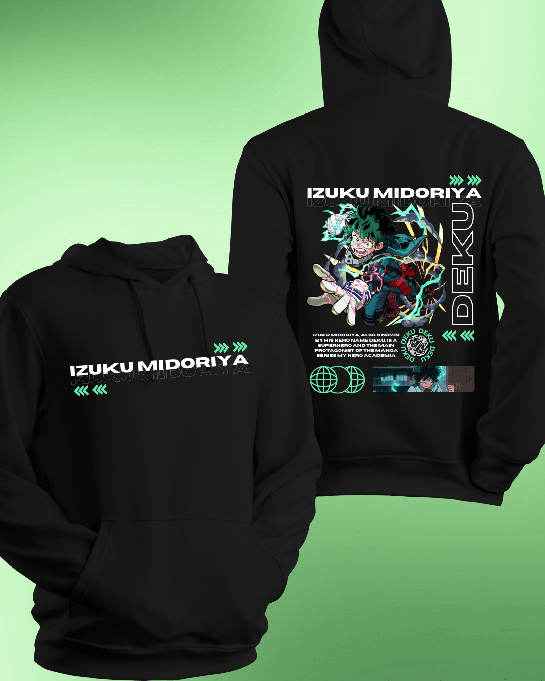 Izuku my hero academia Black Hoodie