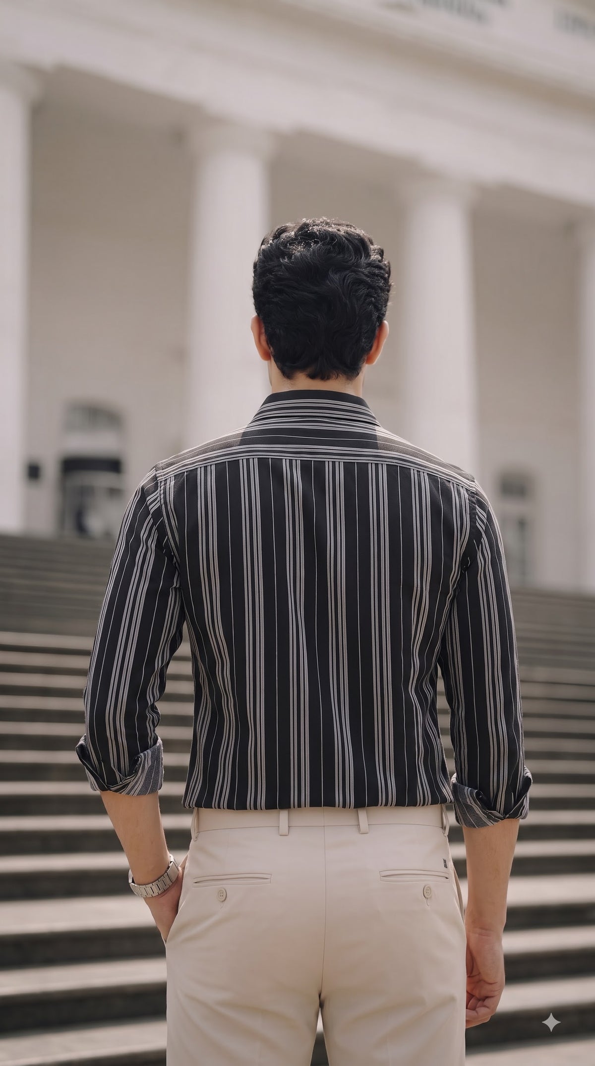 Black Striped Shirt for Men