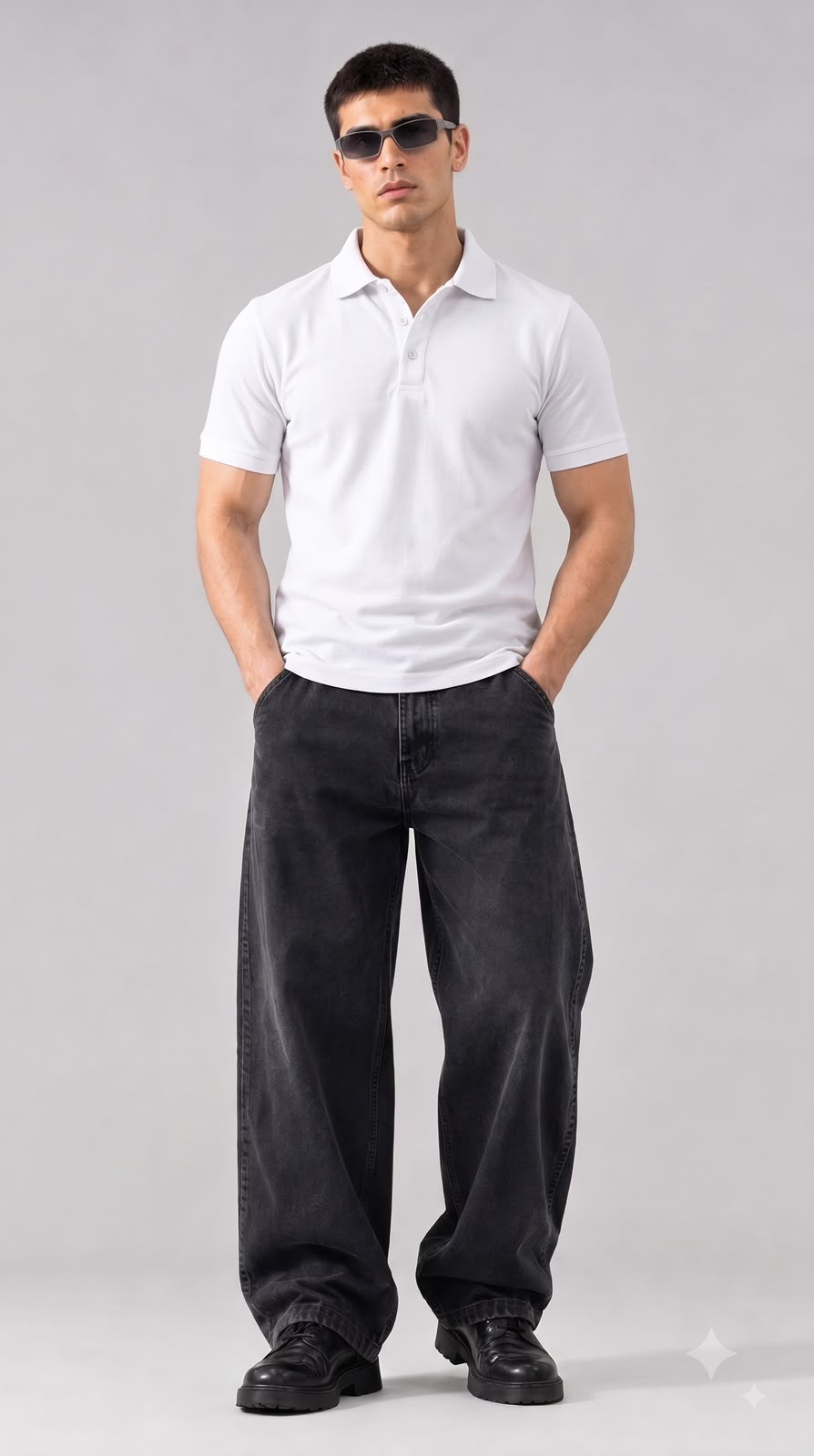 White Regular Fit Polo T-Shirt for Men