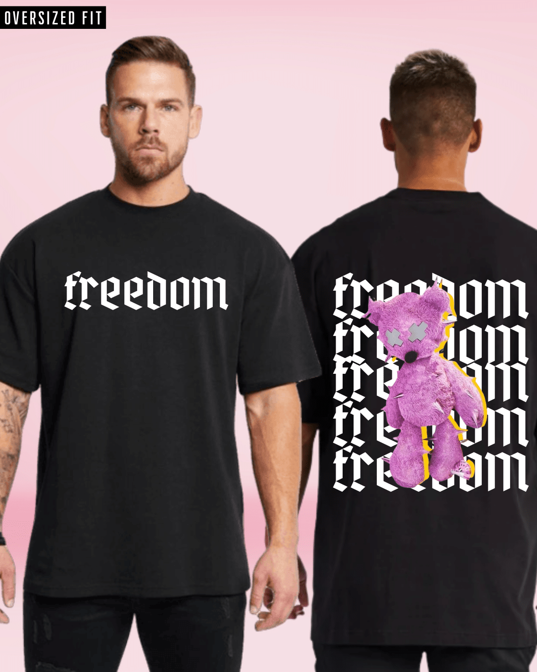 Freedom Black Oversized Tshirt