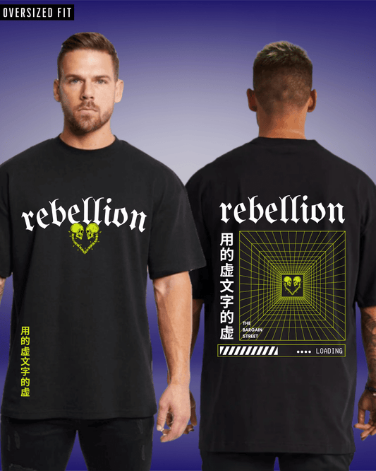 Rebellion Black Oversized Tshirt